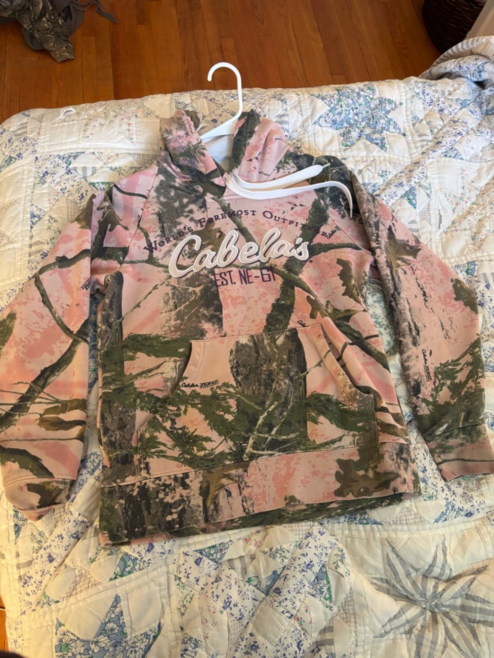 Cabela's Pink and Green Camo Pullover Hoodie